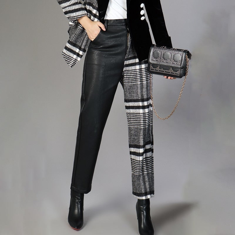 Asymmetrical High Waist Wool Pants