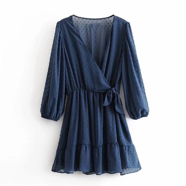 Women's Ruffles Lace Mini Beach Dress