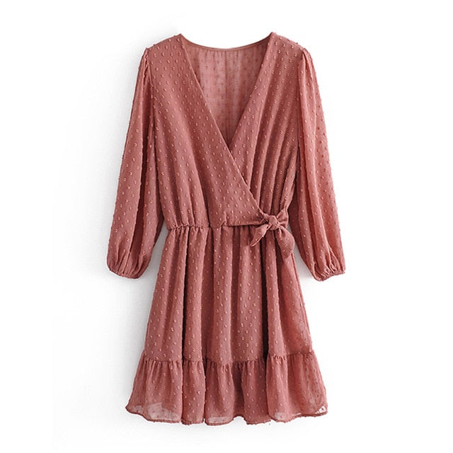 Women's Ruffles Lace Mini Beach Dress
