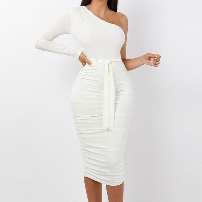 Asymmetrical shoulder  Dress