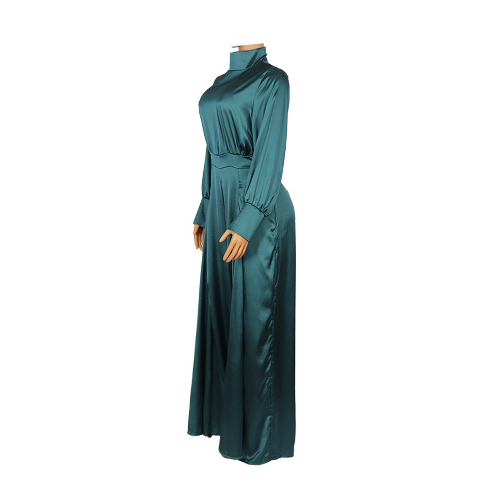 Women Classy Wide Leg Satin Jumpsuit
