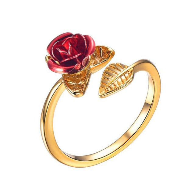 Red Rose Re-sizable Finger Ring