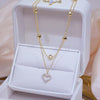 Zircon Double layered Heart Necklace