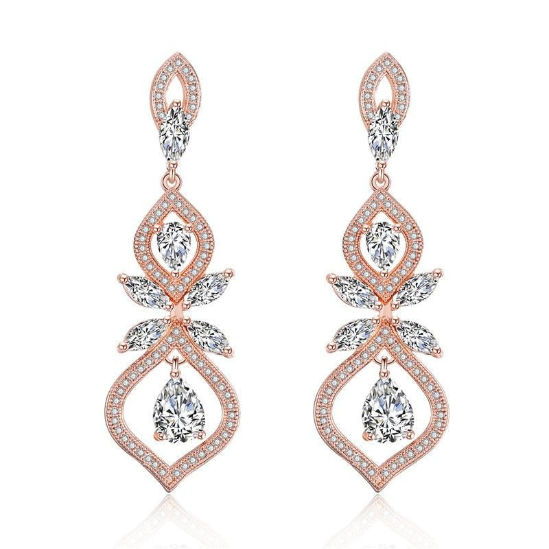 Zirconia Chandelier Earrings