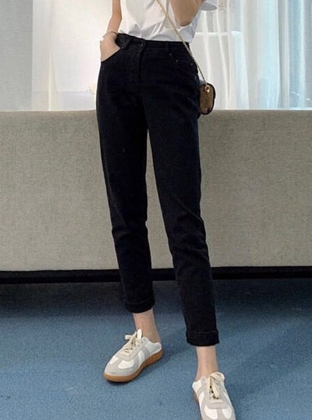 High waist plus size ladies jeans
