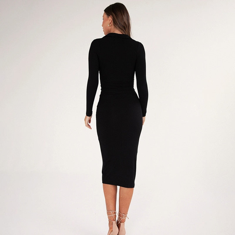 Button Knitted Autumn Dress