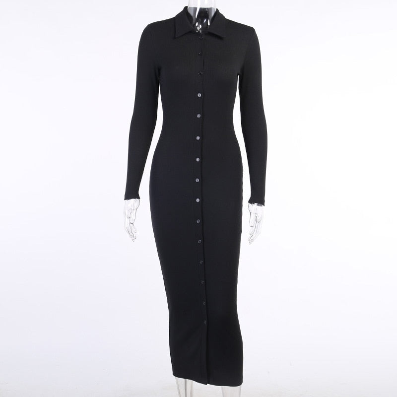 Button Knitted Autumn Dress