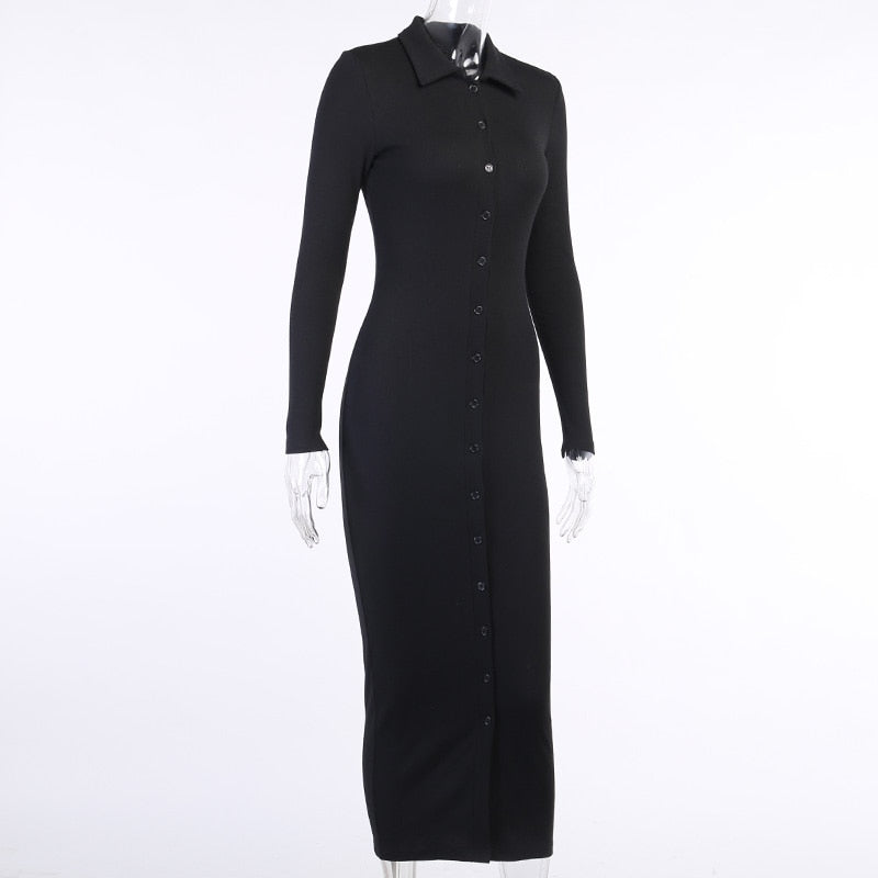 Button Knitted Autumn Dress