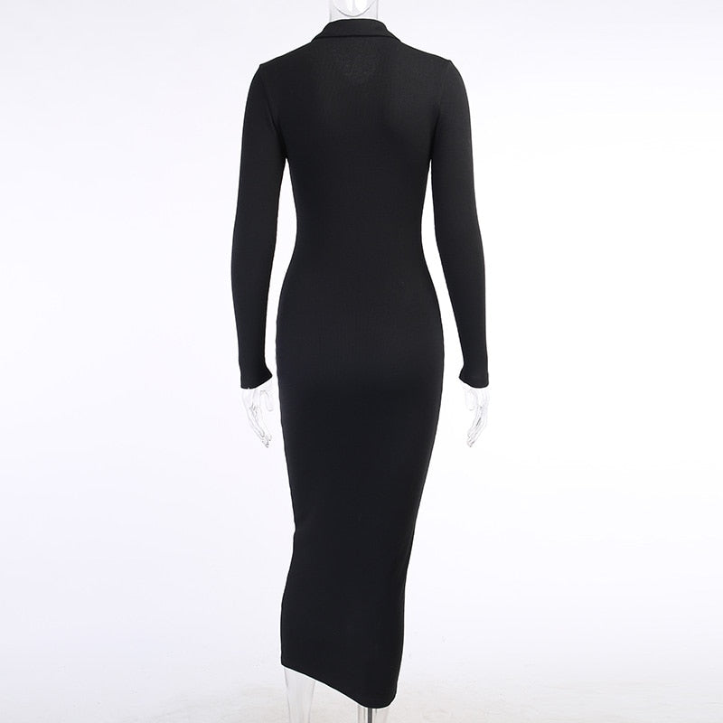 Button Knitted Autumn Dress