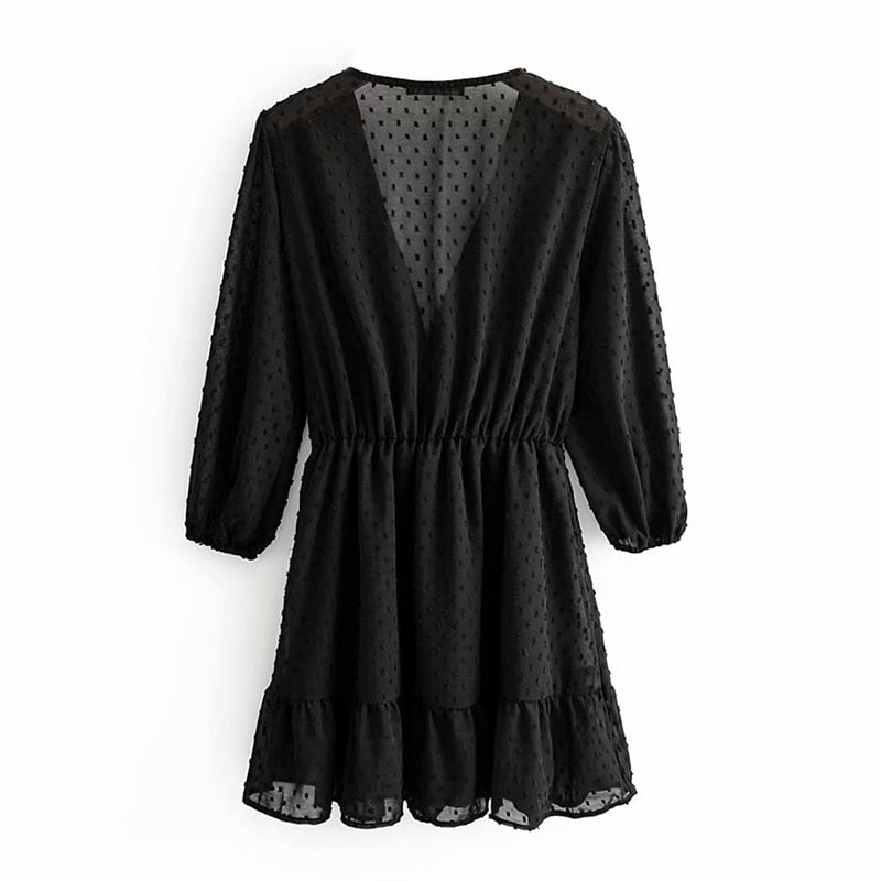 Women's Ruffles Lace Mini Beach Dress