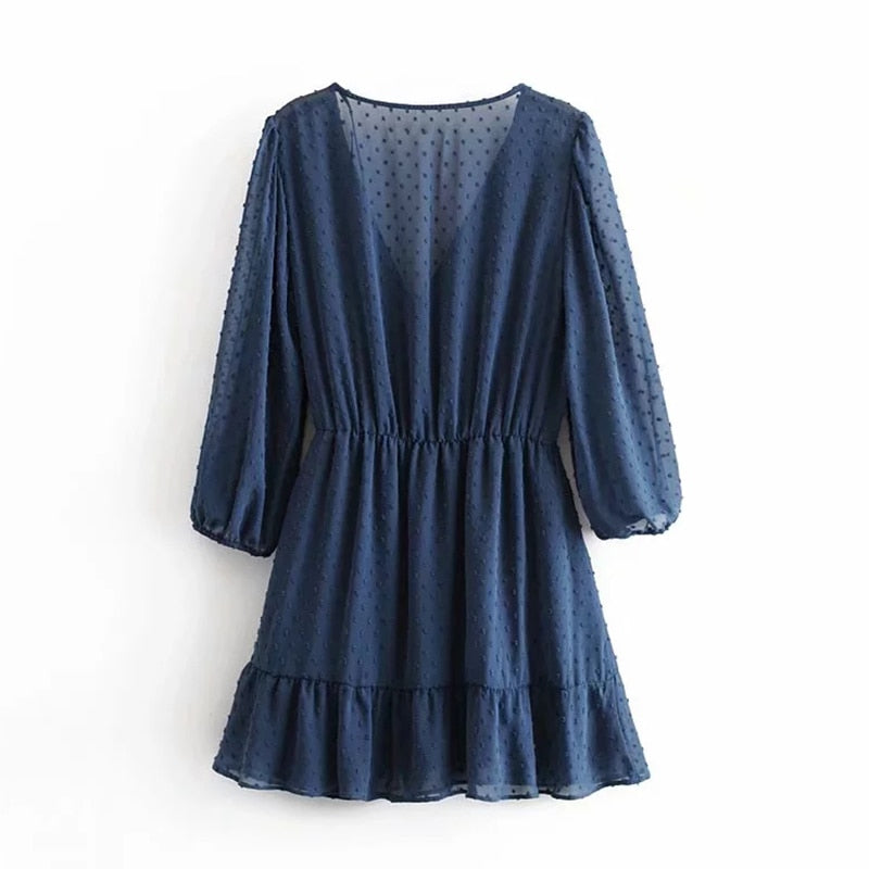 Women's Ruffles Lace Mini Beach Dress