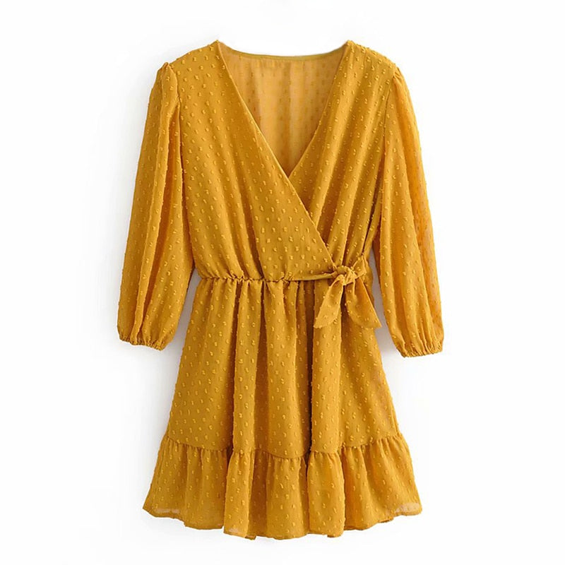 Women's Ruffles Lace Mini Beach Dress