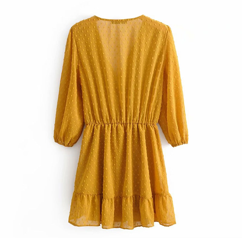 Women's Ruffles Lace Mini Beach Dress