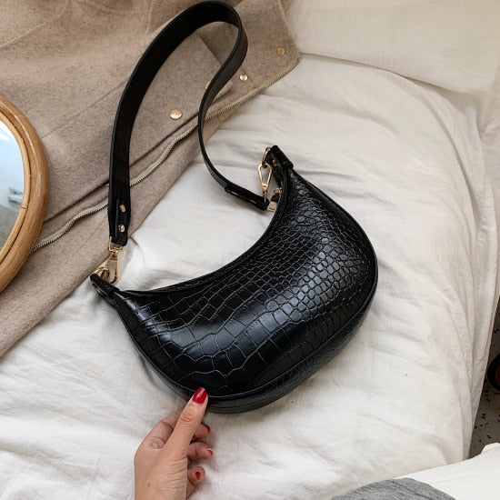 Stone Pattern PU Leather Crossbody Bag For Women