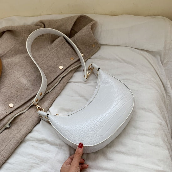 Stone Pattern PU Leather Crossbody Bag For Women