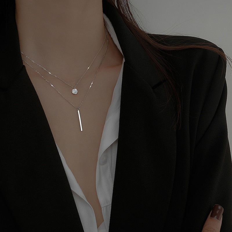 Sterling Silver Double layered Necklace
