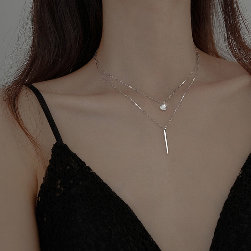 Sterling Silver Double layered Necklace