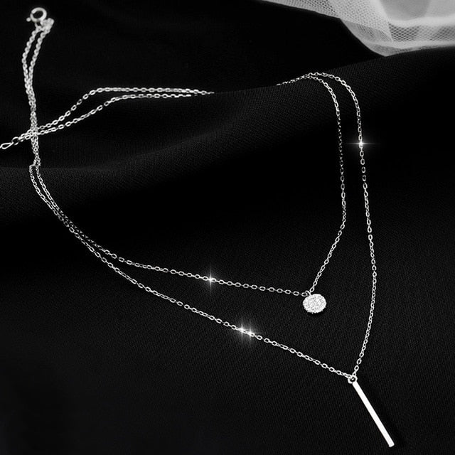 Sterling Silver Double layered Necklace