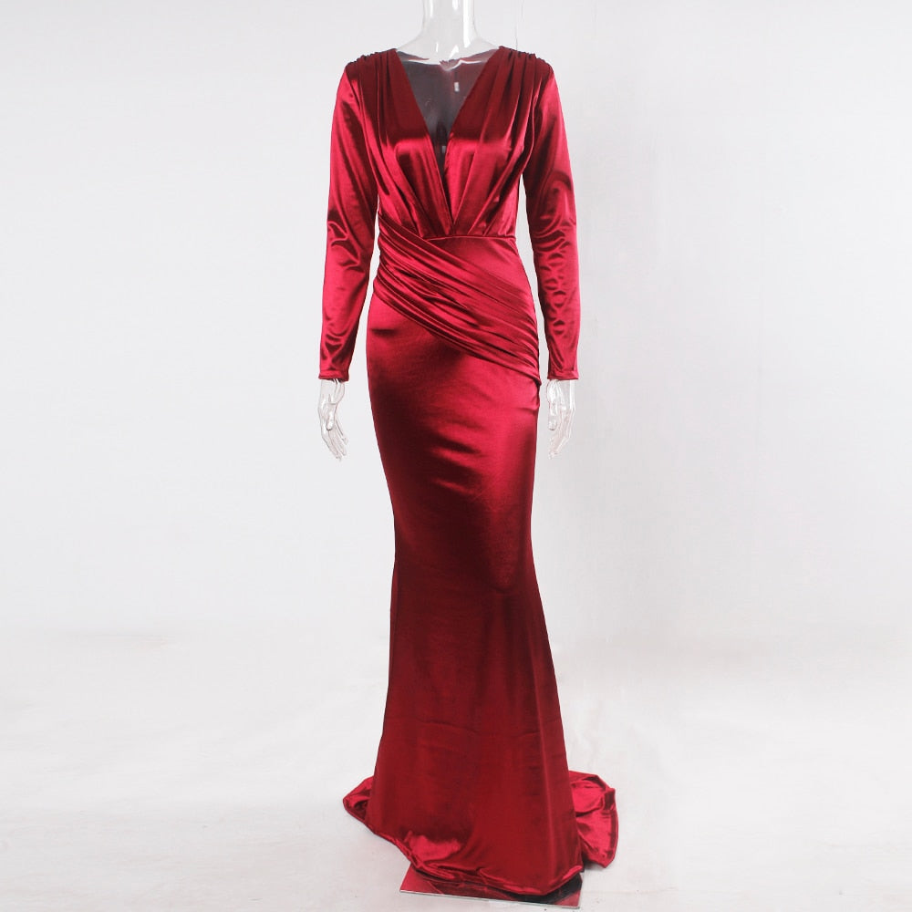 Satin Floor Length Party Dress
