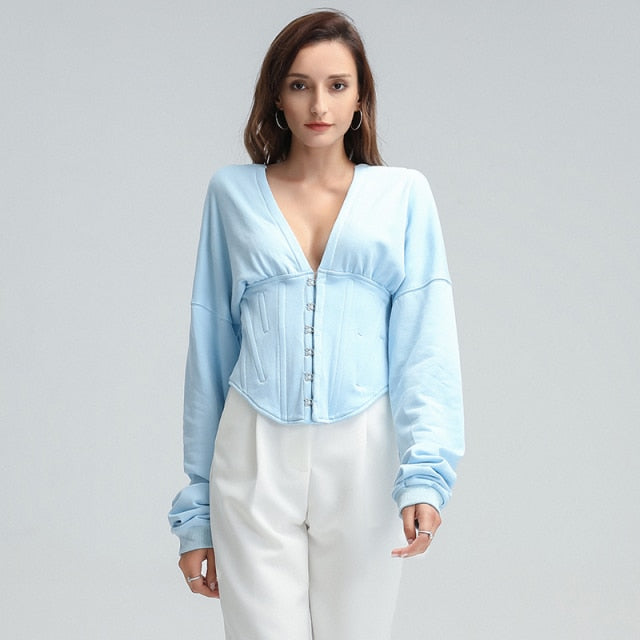 Women's Long Sleeves Crop Top