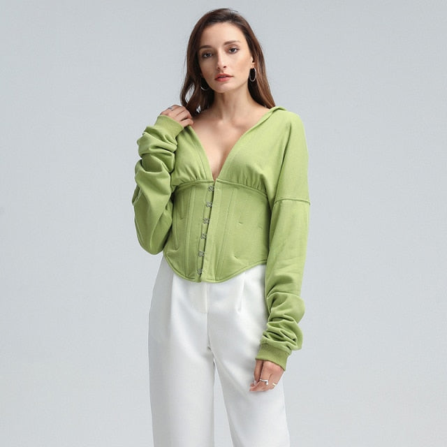 Women's Long Sleeves Crop Top