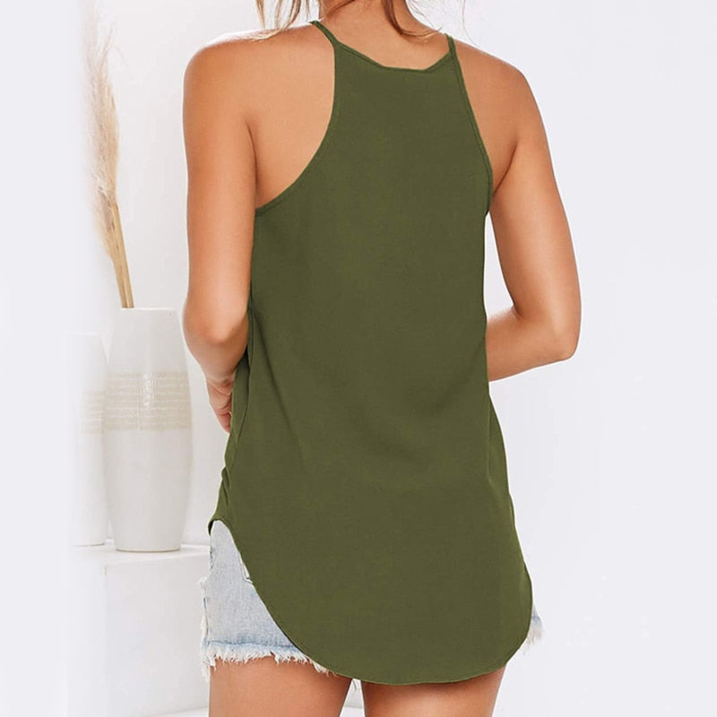 Women Sexy O Neck Sleeveless Top
