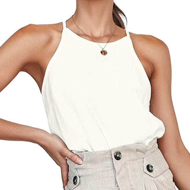 Women Sexy O Neck Sleeveless Top