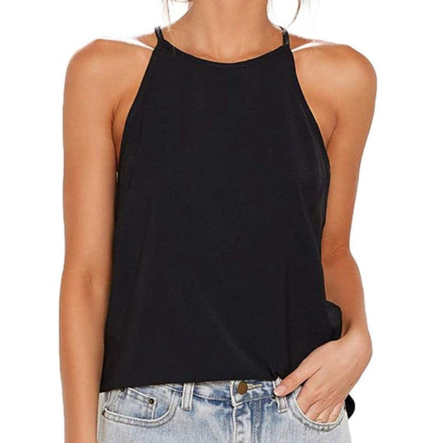 Women Sexy O Neck Sleeveless Top