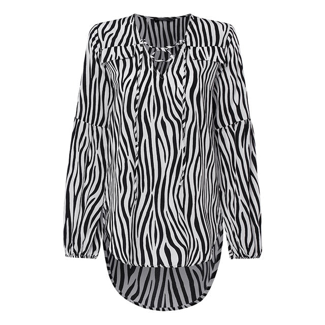 Casual Lace Up Womens Blouse