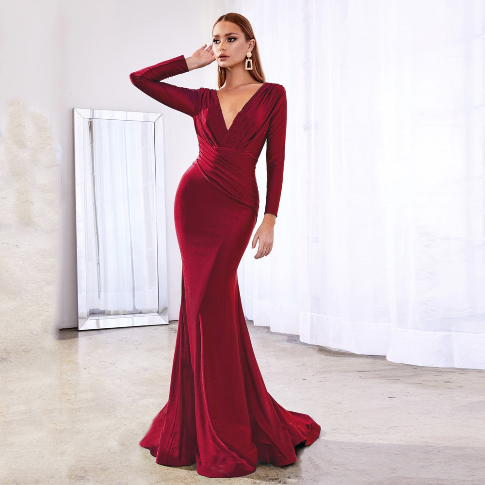 Satin Floor Length Party Dress