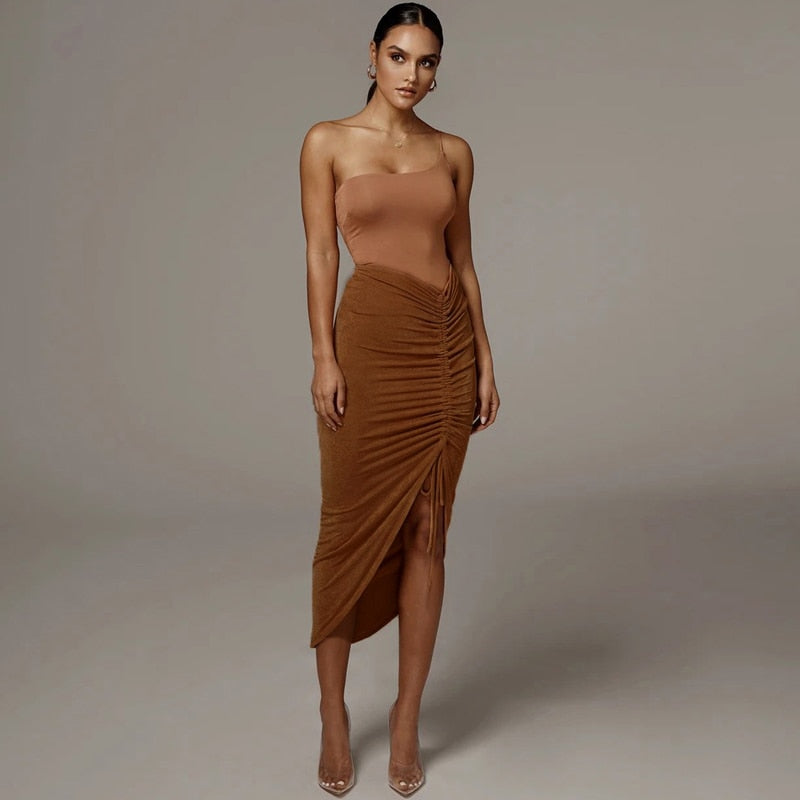 ruched pencil skirt