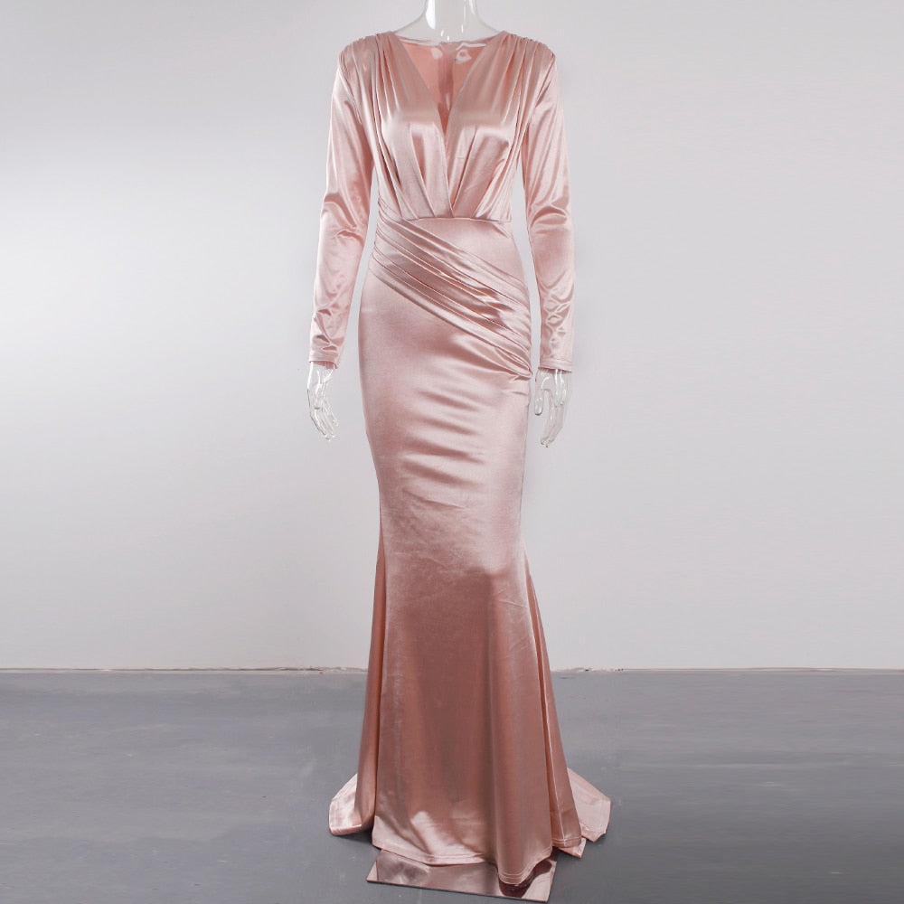 Satin Floor Length Party Dress