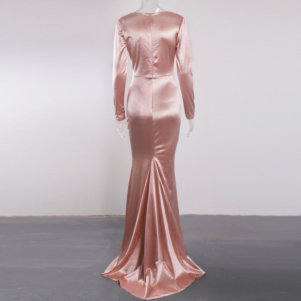 Satin Floor Length Party Dress